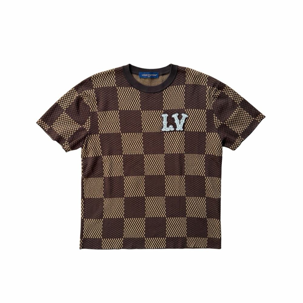 Size M - Louis Vuitton Damier Crystal Logo T-Shirt